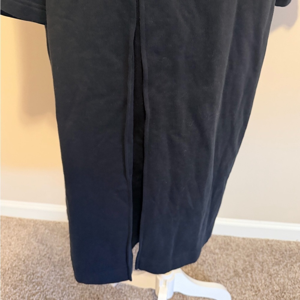 NWT SKIMS boyfriend fleece oversized trench coat size small in Onyx - Picture 9 of 14